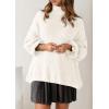 imagePRETTYGARDEN Womens Oversized Sweaters Fall Outfits 2025 Turtleneck Long Sleeve Slouchy Chunky Knit Sweater Pullover TopsWhite