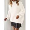 imagePRETTYGARDEN Womens Oversized Sweaters Fall Outfits 2025 Turtleneck Long Sleeve Slouchy Chunky Knit Sweater Pullover TopsWhite