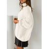 imagePRETTYGARDEN Womens Oversized Sweaters Fall Outfits 2025 Turtleneck Long Sleeve Slouchy Chunky Knit Sweater Pullover TopsWhite