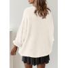 imagePRETTYGARDEN Womens Oversized Sweaters Fall Outfits 2025 Turtleneck Long Sleeve Slouchy Chunky Knit Sweater Pullover TopsWhite
