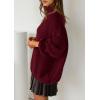 imagePRETTYGARDEN Womens Oversized Sweaters Fall Outfits 2025 Turtleneck Long Sleeve Slouchy Chunky Knit Sweater Pullover TopsWine Red