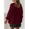 imagePRETTYGARDEN Womens Oversized Sweaters Fall Outfits 2025 Turtleneck Long Sleeve Slouchy Chunky Knit Sweater Pullover TopsWine Red