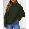 imagePRETTYGARDEN Womens Sweaters Fall Fashion 2025 Casual Loose Turtleneck Batwing Long Sleeve Knit Sweater Pullover TopsArmy Green