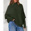 imagePRETTYGARDEN Womens Sweaters Fall Fashion 2025 Casual Loose Turtleneck Batwing Long Sleeve Knit Sweater Pullover TopsArmy Green