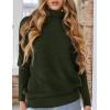 imagePRETTYGARDEN Womens Sweaters Fall Fashion 2025 Casual Loose Turtleneck Batwing Long Sleeve Knit Sweater Pullover TopsArmy Green