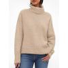 imagePRETTYGARDEN Womens Turtleneck Long Sleeve Sweater 2025 Fall Trendy Loose Fit Casual Tops Chunky Knit Pullover SweatersKhaki