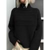 imagePRETTYGARDEN Womens Turtleneck Sweaters 2025 Fall Chunky Knit Pullover Long Sleeve Jumper Tops Trendy Winter ClothesBlack