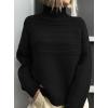 imagePRETTYGARDEN Womens Turtleneck Sweaters 2025 Fall Chunky Knit Pullover Long Sleeve Jumper Tops Trendy Winter ClothesBlack