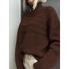 imagePRETTYGARDEN Womens Turtleneck Sweaters 2025 Fall Chunky Knit Pullover Long Sleeve Jumper Tops Trendy Winter ClothesBrown