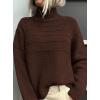 imagePRETTYGARDEN Womens Turtleneck Sweaters 2025 Fall Chunky Knit Pullover Long Sleeve Jumper Tops Trendy Winter ClothesBrown