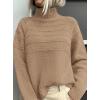 imagePRETTYGARDEN Womens Turtleneck Sweaters 2025 Fall Chunky Knit Pullover Long Sleeve Jumper Tops Trendy Winter ClothesKhaki