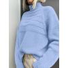 imagePRETTYGARDEN Womens Turtleneck Sweaters 2025 Fall Chunky Knit Pullover Long Sleeve Jumper Tops Trendy Winter ClothesLight Blue