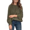 imagePRETTYGARDEN Fall Sweaters for Women 2025 Fashion Long Sleeve Casual Ribbed Knit Winter Clothes Pullover Jumper TopsArmy Green