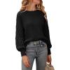 imagePRETTYGARDEN Womens Fall 2025 Pullover Sweater Casual Long Sleeve Loose Chunky Knit Tops Blouse Winter Fashion ClothingBlack