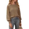 imagePRETTYGARDEN Womens Fall 2025 Pullover Sweater Casual Long Sleeve Loose Chunky Knit Tops Blouse Winter Fashion ClothingKhaki