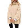 imagePRETTYGARDEN Womens Knit Oversized Sweater Fall Fashion Casual Long Sleeve Turtleneck Chunky Pullover Tops Winter ClothingBeige