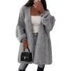 imagePRETTYGARDEN Womens Long Cardigan Sweaters 2025 Fall Trendy Oversized Knit Open Front Jacket Coats Winter Clothes OuterwearDark Grey