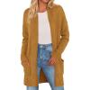 imagePRETTYGARDEN Womens Open Front Cardigan Long Sleeve Cozy Knit Sweaters Winter Fall Clothes 2025 Outerwear CoatsYellow