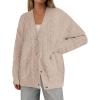 imagePRETTYGARDEN Womens Oversized Cable Knit Cardigan 2025 Fall Fashion Long Sleeve Open Front Chunky Sweaters Winter CoatsApricot