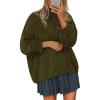 imagePRETTYGARDEN Womens Oversized Sweaters Fall Outfits 2025 Turtleneck Long Sleeve Slouchy Chunky Knit Sweater Pullover TopsArmy Green