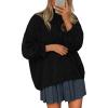 imagePRETTYGARDEN Womens Oversized Sweaters Fall Outfits 2025 Turtleneck Long Sleeve Slouchy Chunky Knit Sweater Pullover TopsBlack