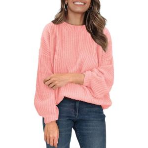 imagePRETTYGARDEN Fall Sweaters for Women 2025 Fashion Long Sleeve Casual Ribbed Knit Winter Clothes Pullover Jumper TopsPink