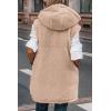 imagePRETTYGARDEN Womens 2025 Fall Reversible Vests Sleeveless Fleece Jacket Zip Up Hoodie Pockets Long Warm Winter Coat OuterwearBean Paste Pink