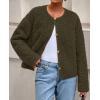 imagePRETTYGARDEN Womens 2025 Winter Faux Fur Coats Fuzzy Fleece Cropped Jackets Buttons Warm Casual Trendy Fall Fashion ClothesArmy Green