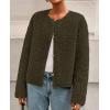 imagePRETTYGARDEN Womens 2025 Winter Faux Fur Coats Fuzzy Fleece Cropped Jackets Buttons Warm Casual Trendy Fall Fashion ClothesArmy Green