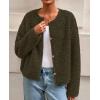 imagePRETTYGARDEN Womens 2025 Winter Faux Fur Coats Fuzzy Fleece Cropped Jackets Buttons Warm Casual Trendy Fall Fashion ClothesArmy Green