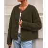 imagePRETTYGARDEN Womens 2025 Winter Faux Fur Coats Fuzzy Fleece Cropped Jackets Buttons Warm Casual Trendy Fall Fashion ClothesArmy Green