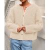 imagePRETTYGARDEN Womens 2025 Winter Faux Fur Coats Fuzzy Fleece Cropped Jackets Buttons Warm Casual Trendy Fall Fashion ClothesBeige