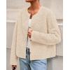 imagePRETTYGARDEN Womens 2025 Winter Faux Fur Coats Fuzzy Fleece Cropped Jackets Buttons Warm Casual Trendy Fall Fashion ClothesBeige