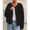 imagePRETTYGARDEN Womens 2025 Winter Faux Fur Coats Fuzzy Fleece Cropped Jackets Buttons Warm Casual Trendy Fall Fashion ClothesBlack
