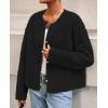 imagePRETTYGARDEN Womens 2025 Winter Faux Fur Coats Fuzzy Fleece Cropped Jackets Buttons Warm Casual Trendy Fall Fashion ClothesBlack