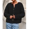 imagePRETTYGARDEN Womens 2025 Winter Faux Fur Coats Fuzzy Fleece Cropped Jackets Buttons Warm Casual Trendy Fall Fashion ClothesBlack