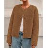 imagePRETTYGARDEN Womens 2025 Winter Faux Fur Coats Fuzzy Fleece Cropped Jackets Buttons Warm Casual Trendy Fall Fashion ClothesCaramel