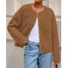 imagePRETTYGARDEN Womens 2025 Winter Faux Fur Coats Fuzzy Fleece Cropped Jackets Buttons Warm Casual Trendy Fall Fashion ClothesCaramel
