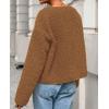 imagePRETTYGARDEN Womens 2025 Winter Faux Fur Coats Fuzzy Fleece Cropped Jackets Buttons Warm Casual Trendy Fall Fashion ClothesCaramel