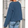 imagePRETTYGARDEN Womens 2025 Winter Faux Fur Coats Fuzzy Fleece Cropped Jackets Buttons Warm Casual Trendy Fall Fashion ClothesDusty Blue