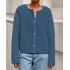 imagePRETTYGARDEN Womens 2025 Winter Faux Fur Coats Fuzzy Fleece Cropped Jackets Buttons Warm Casual Trendy Fall Fashion ClothesDusty Blue