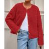 imagePRETTYGARDEN Womens 2025 Winter Faux Fur Coats Fuzzy Fleece Cropped Jackets Buttons Warm Casual Trendy Fall Fashion ClothesRed