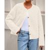 imagePRETTYGARDEN Womens 2025 Winter Faux Fur Coats Fuzzy Fleece Cropped Jackets Buttons Warm Casual Trendy Fall Fashion ClothesWhite