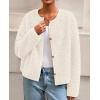 imagePRETTYGARDEN Womens 2025 Winter Faux Fur Coats Fuzzy Fleece Cropped Jackets Buttons Warm Casual Trendy Fall Fashion ClothesWhite