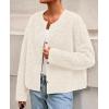 imagePRETTYGARDEN Womens 2025 Winter Faux Fur Coats Fuzzy Fleece Cropped Jackets Buttons Warm Casual Trendy Fall Fashion ClothesWhite