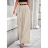 imagePRETTYGARDEN Womens Fall Wide Leg Trousers 2025 High Elastic Waist Loose Pleated Long Flowy Palazzo Work Pants with PocketsApricot