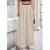 imagePRETTYGARDEN Womens Fall Wide Leg Trousers 2025 High Elastic Waist Loose Pleated Long Flowy Palazzo Work Pants with PocketsApricot
