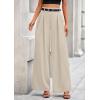 imagePRETTYGARDEN Womens Fall Wide Leg Trousers 2025 High Elastic Waist Loose Pleated Long Flowy Palazzo Work Pants with PocketsApricot