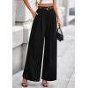 imagePRETTYGARDEN Womens Fall Wide Leg Trousers 2025 High Elastic Waist Loose Pleated Long Flowy Palazzo Work Pants with PocketsBlack