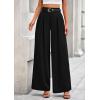 imagePRETTYGARDEN Womens Fall Wide Leg Trousers 2025 High Elastic Waist Loose Pleated Long Flowy Palazzo Work Pants with PocketsBlack